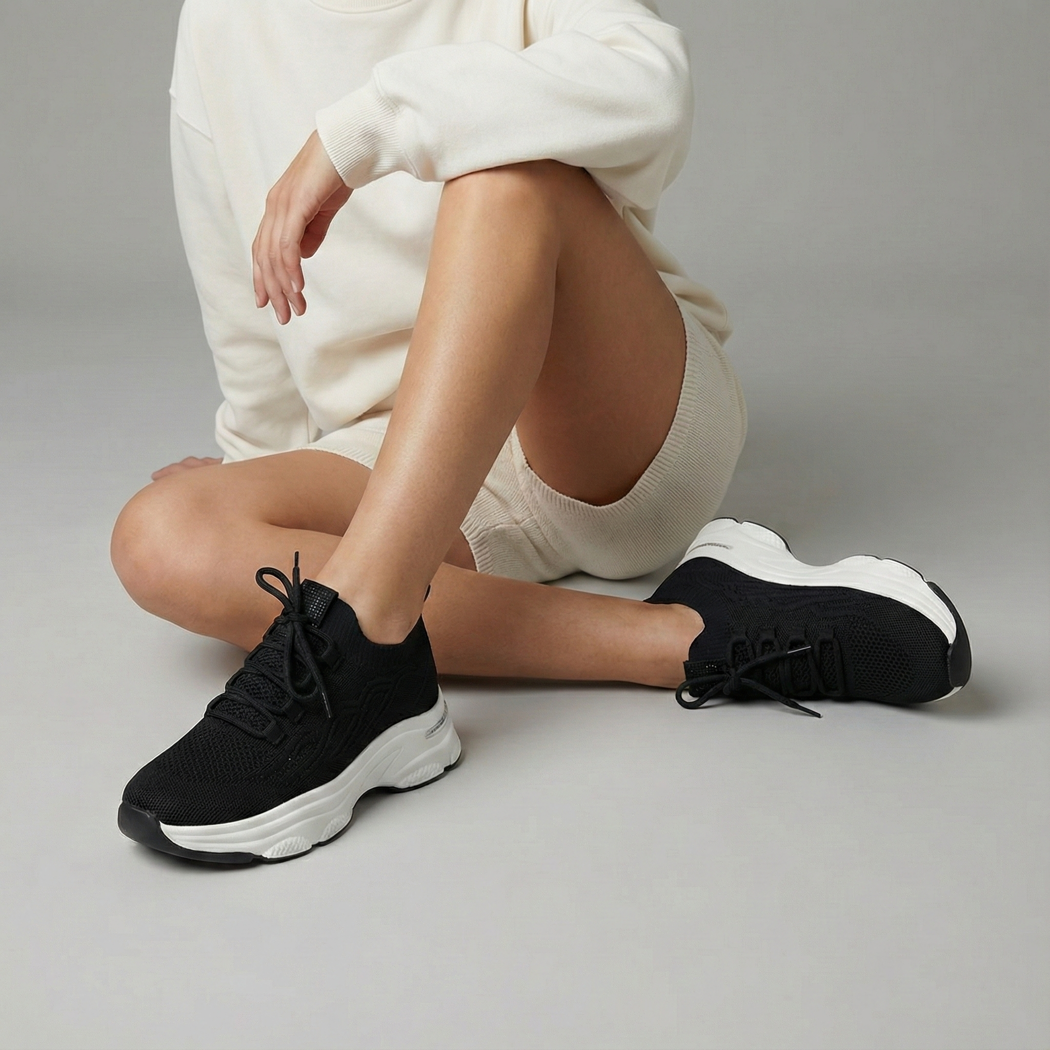 Sabine Black Crystal Knit Sneaker
