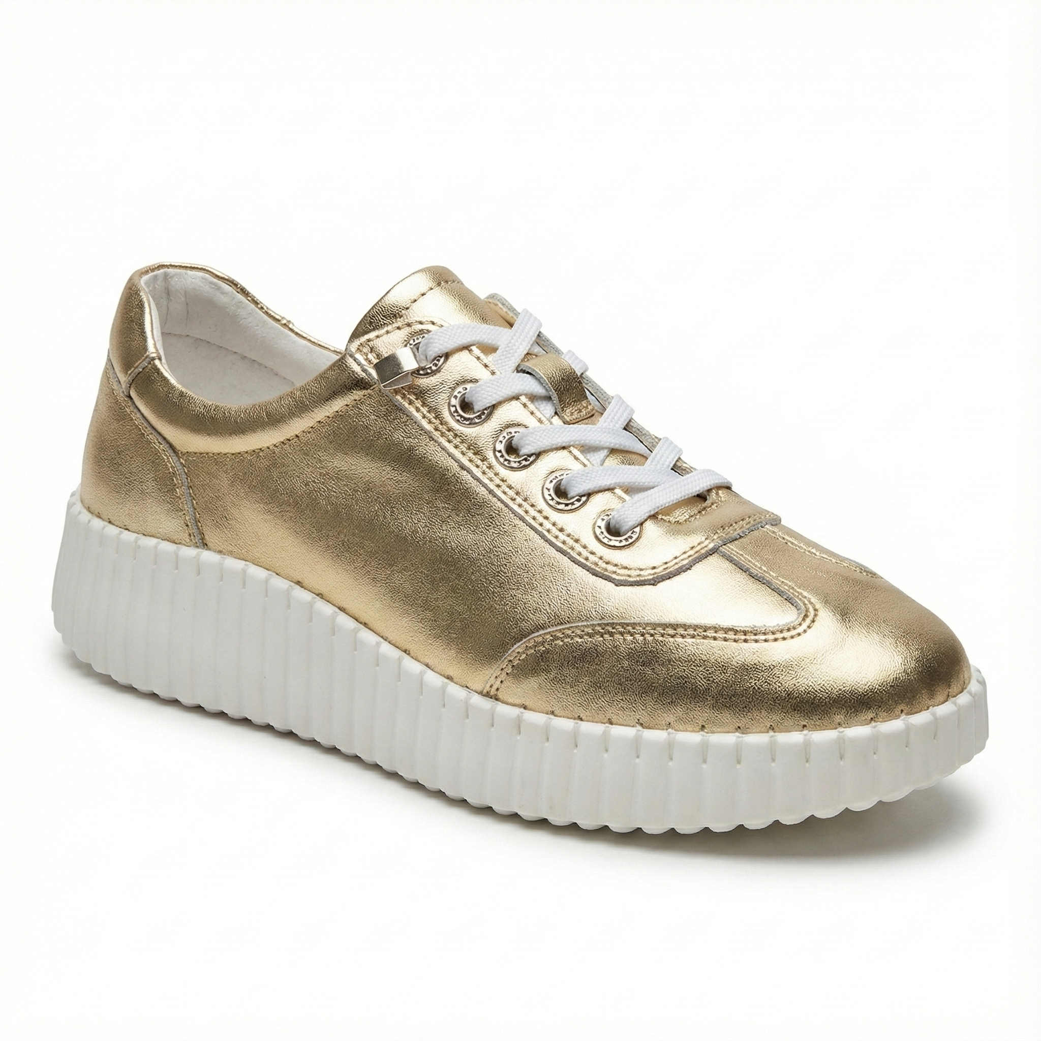 Valencia Gold Metallic Platform Sneaker