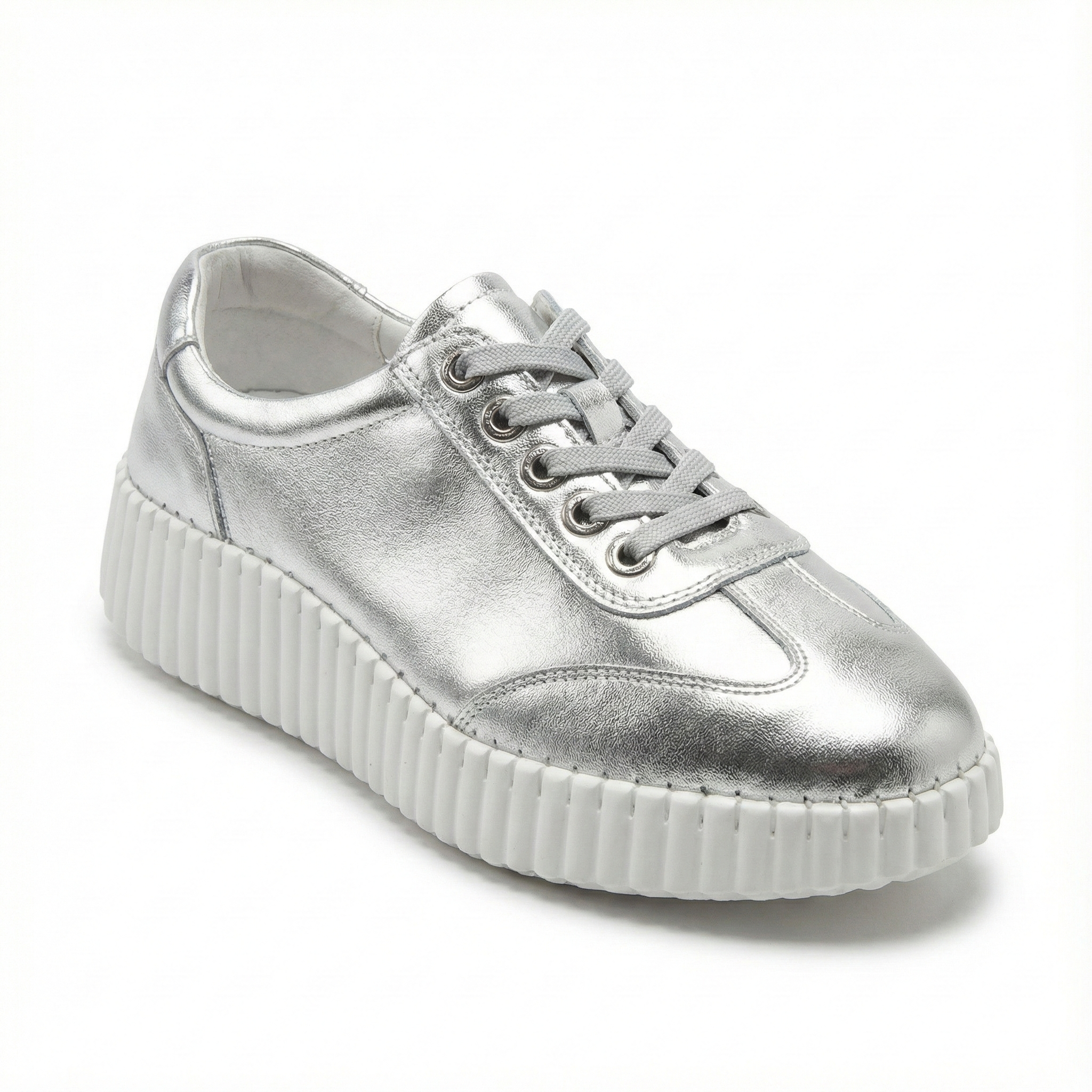 Valencia Silver Metallic Platform Sneaker