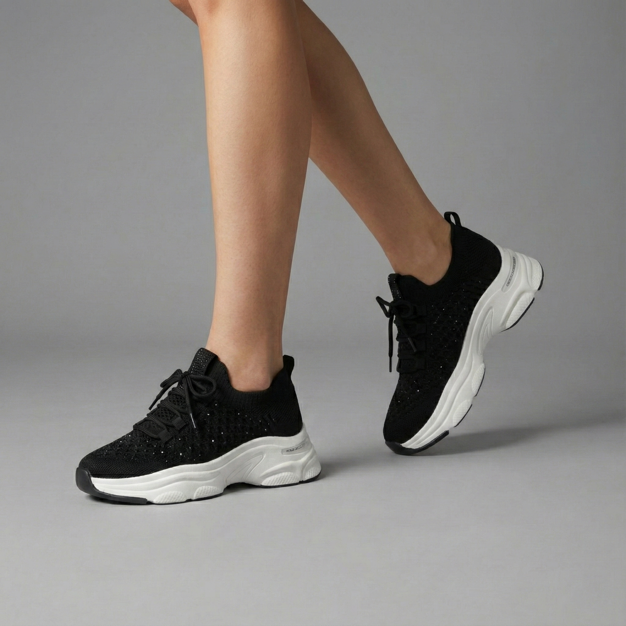 Bianca Black Sparkle Knit Sneaker