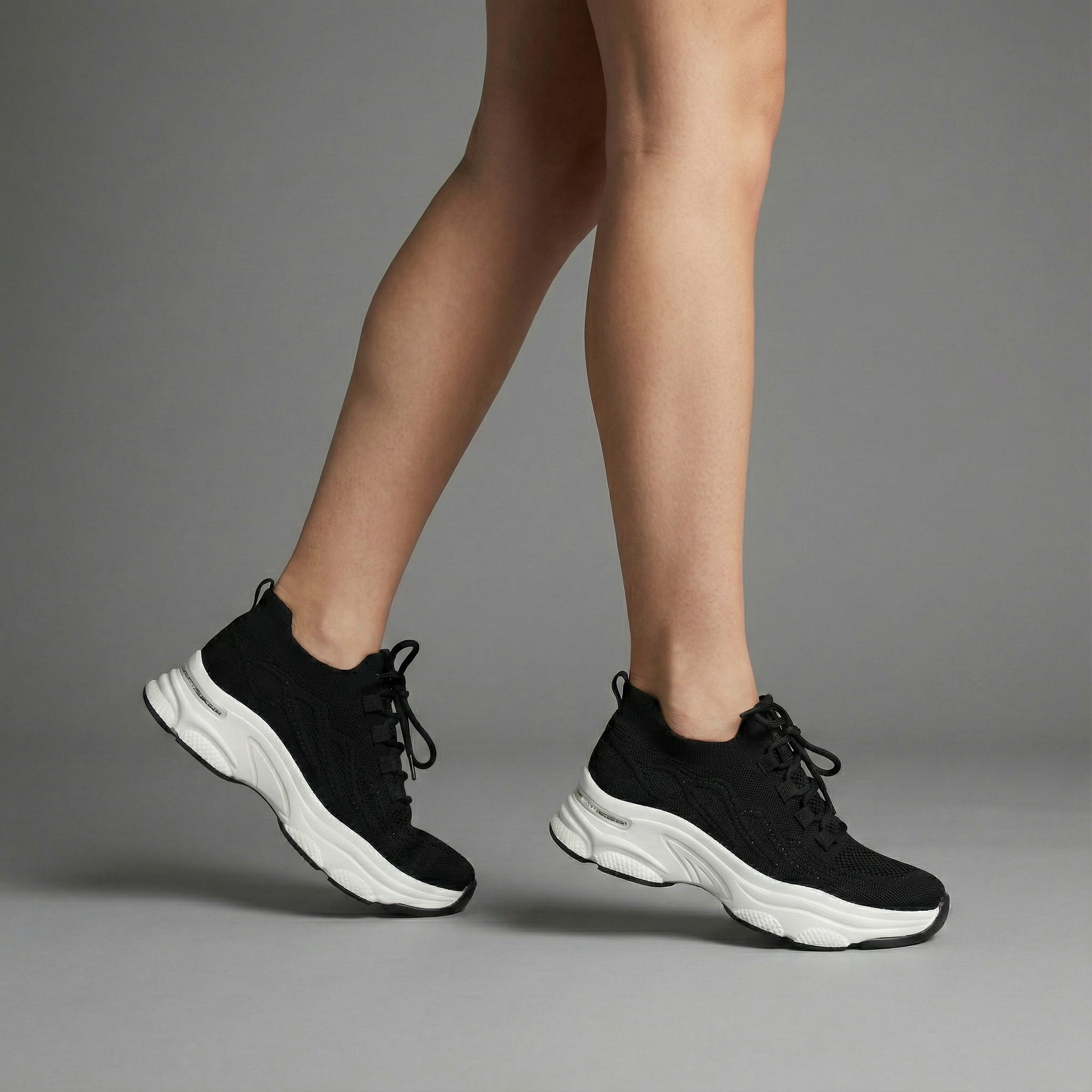 Sabine Black Crystal Knit Sneaker