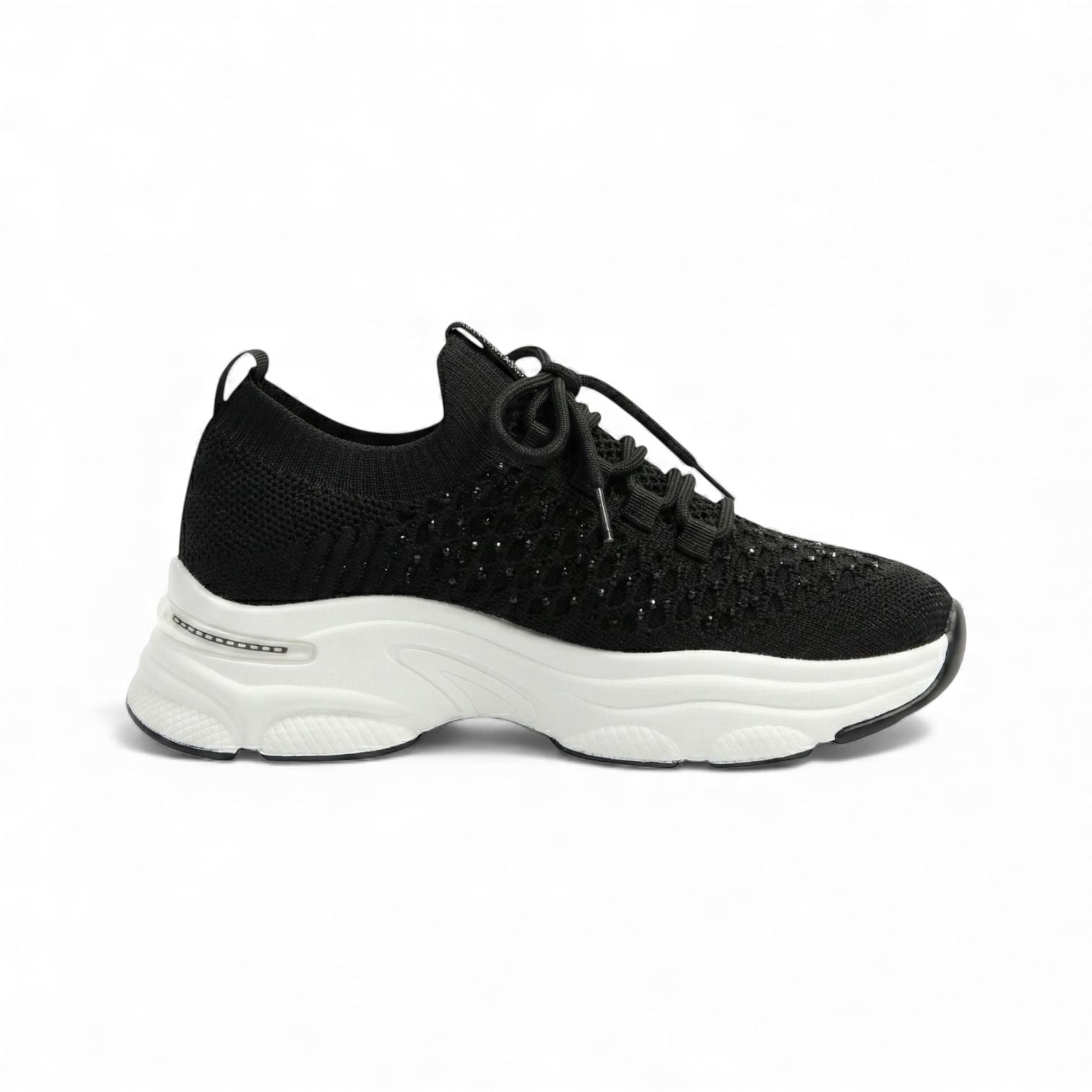 Bianca Black Sparkle Knit Sneaker