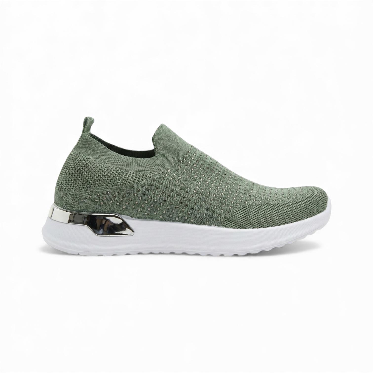 Nova Green Knit Slip-On Sneaker