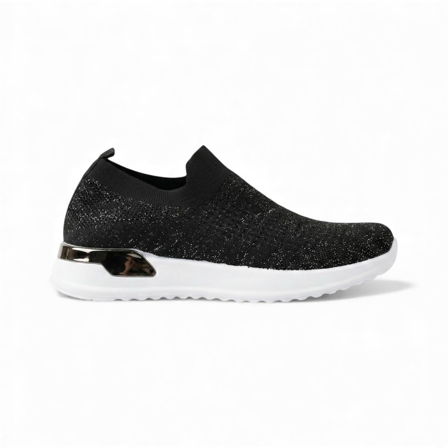 Nova Black Knit Slip-On Sneaker