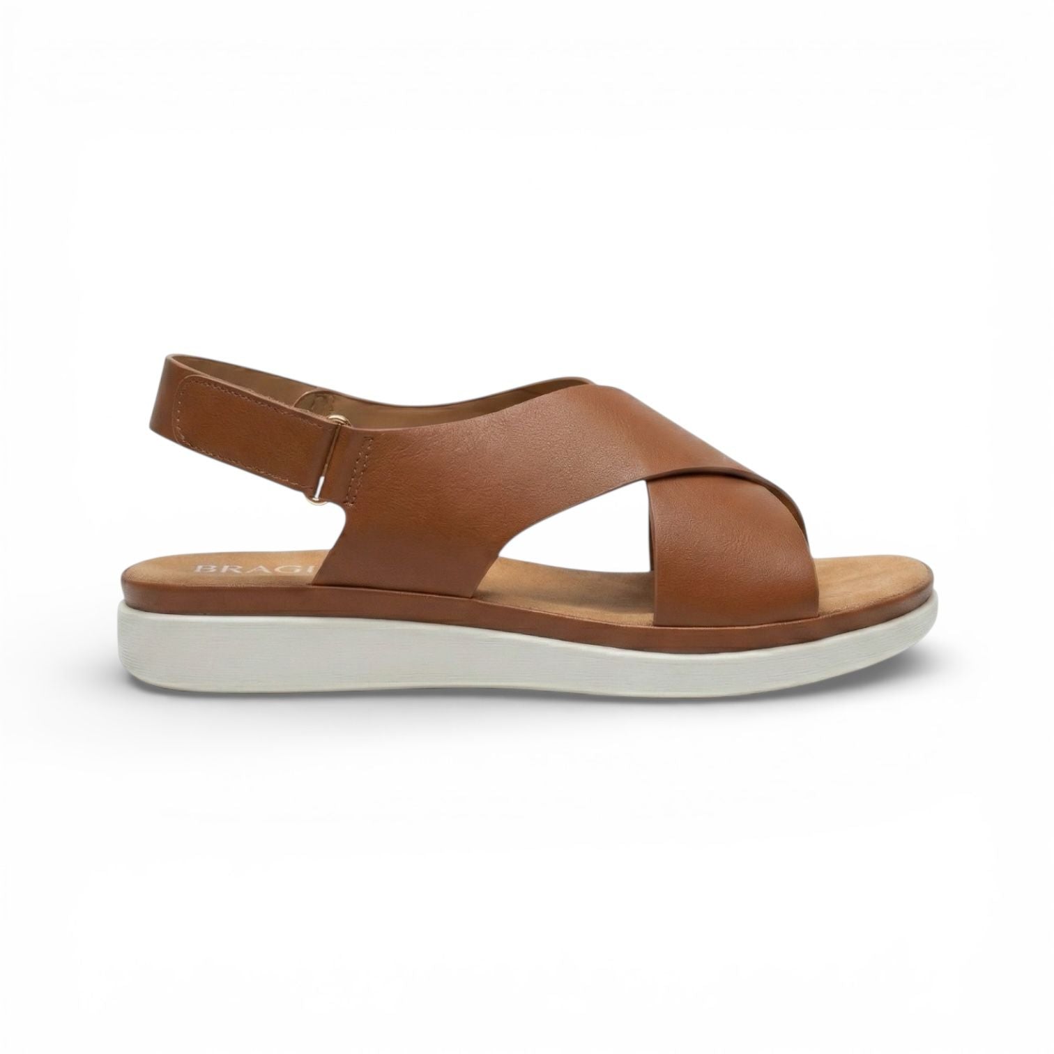 Isla Brown Cross Strap Platform Sandal