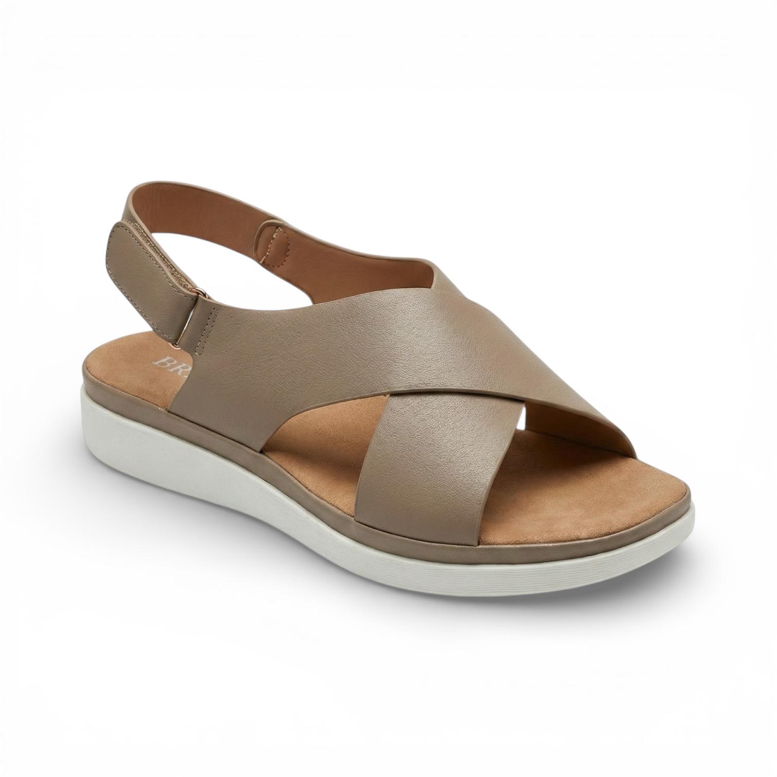 Isla Mocha Cross Strap Platform Sandal