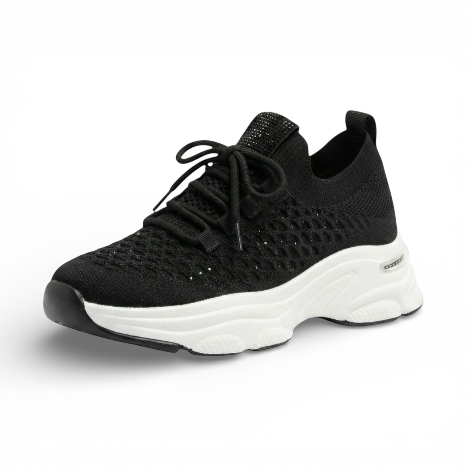 Bianca Black Sparkle Knit Sneaker