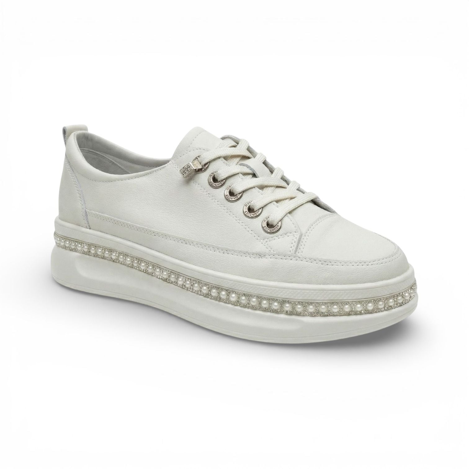Florence Beige Pearl Platform Sneaker