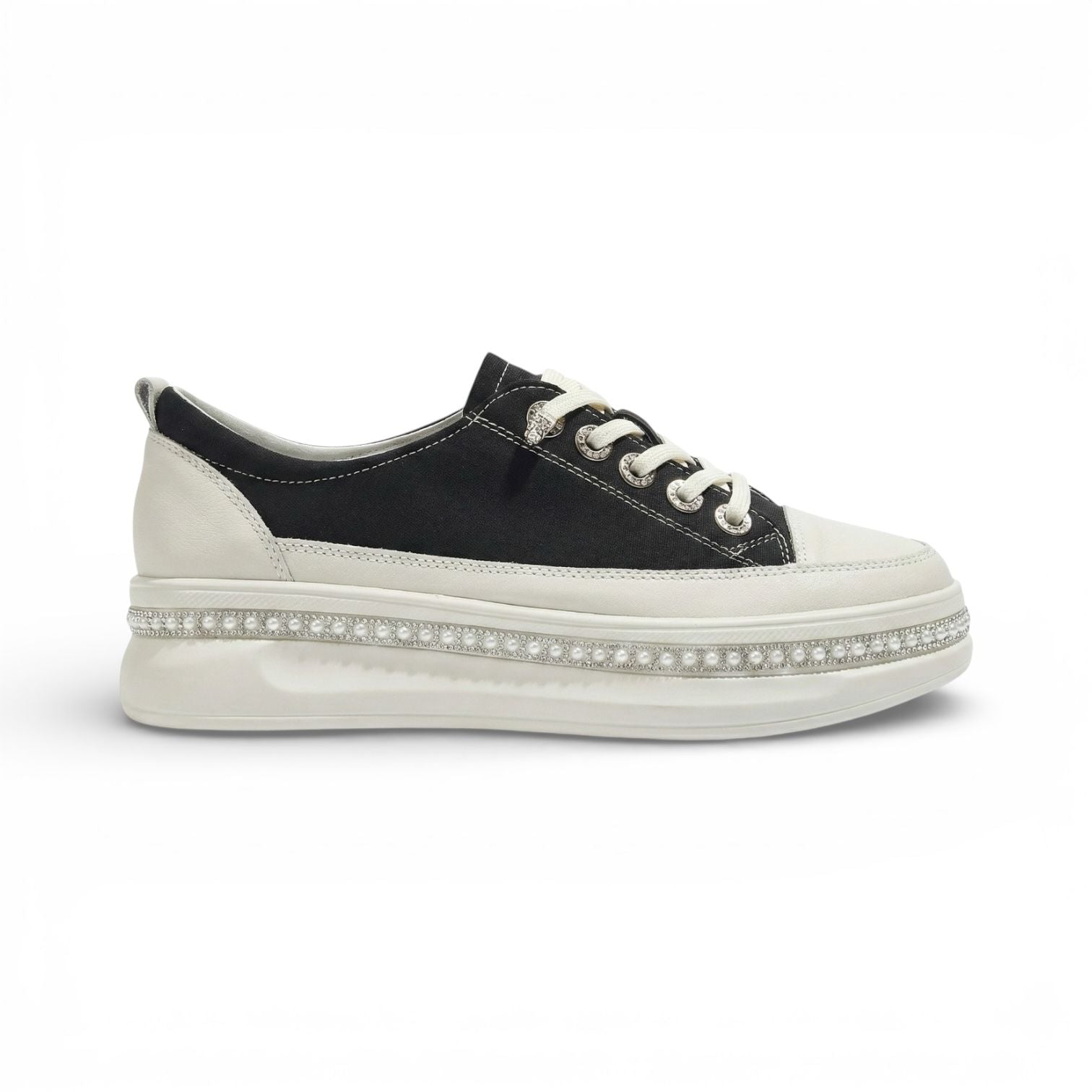 Florence Black Pearl Platform Sneaker