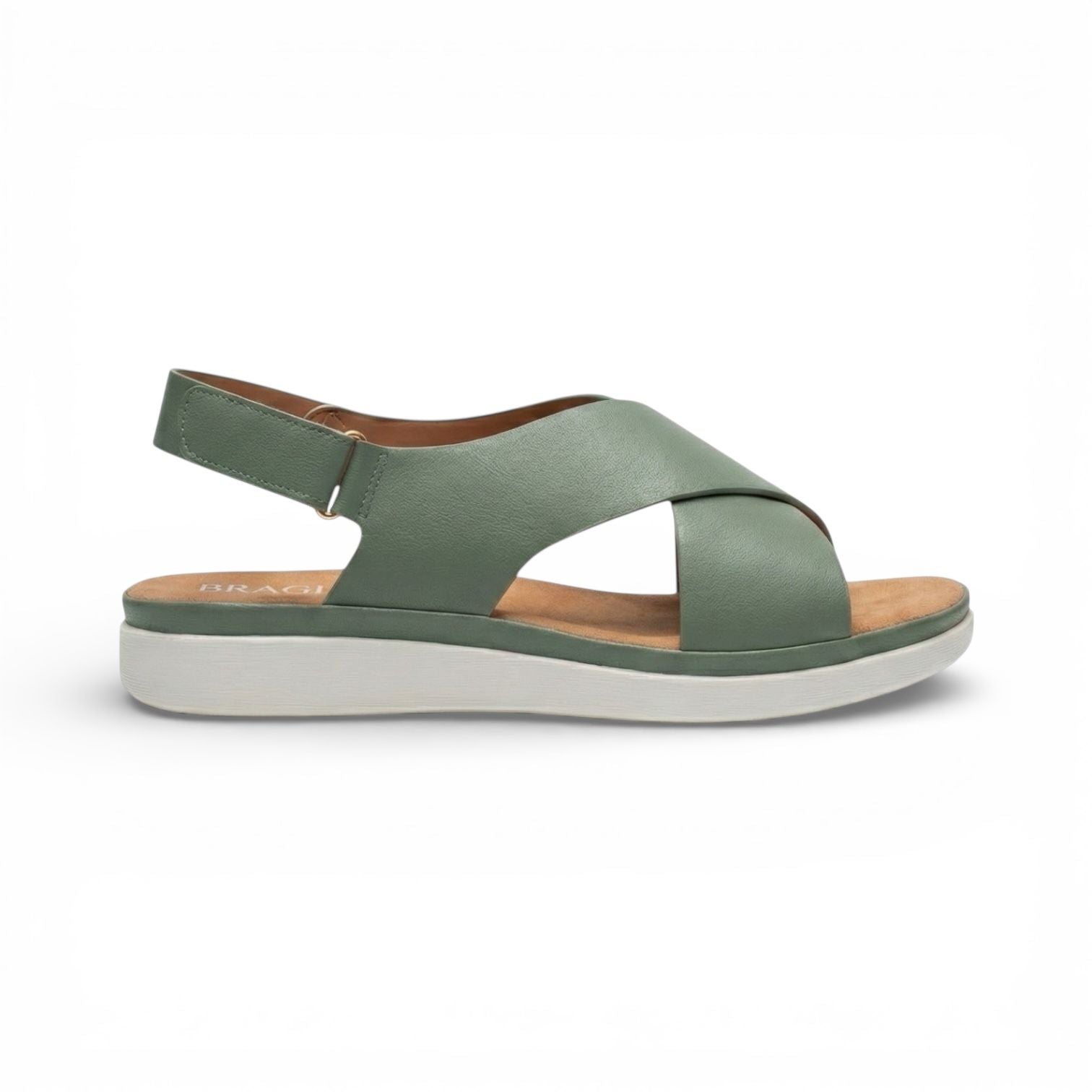 Isla Green Cross Strap Platform Sandal