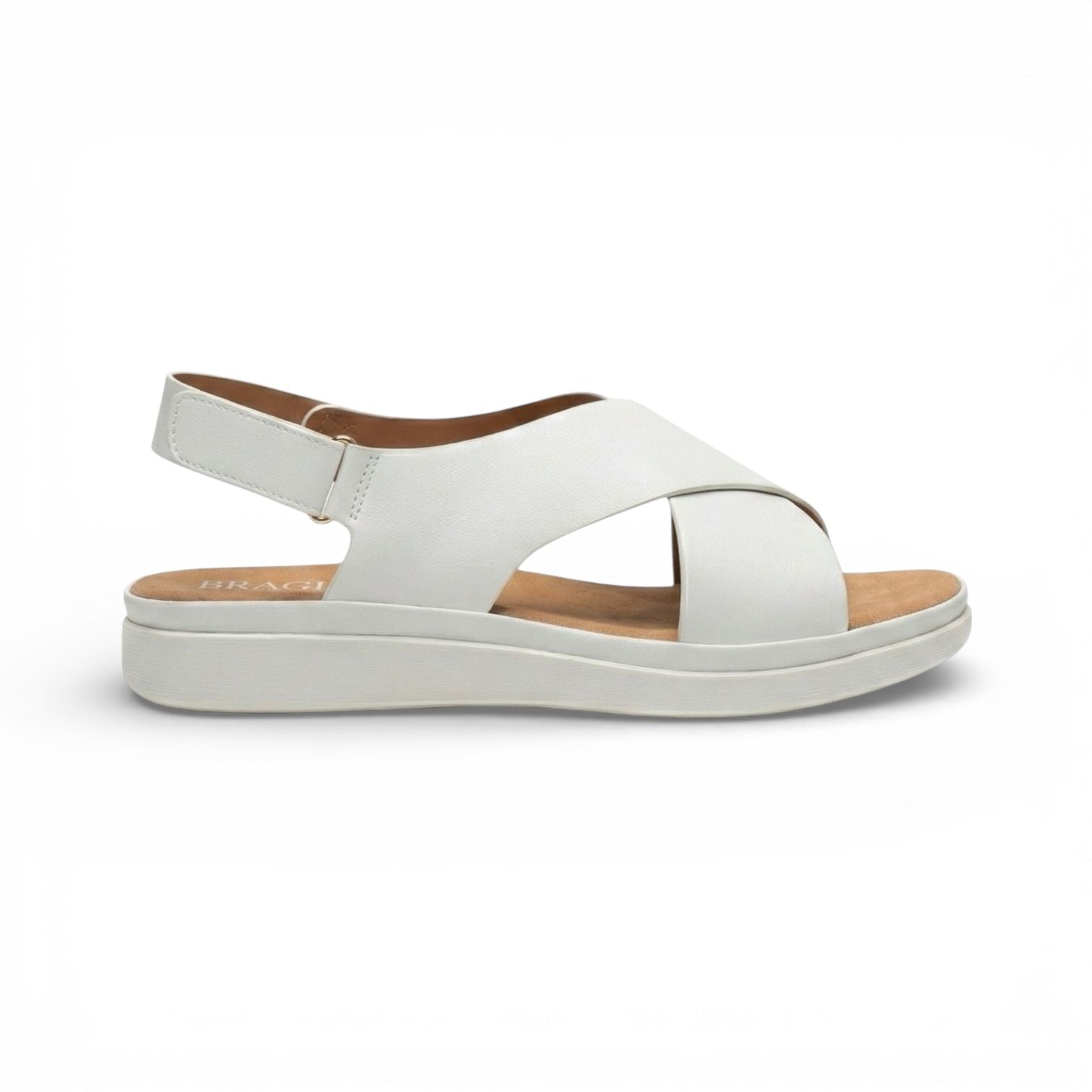 Isla White Cross Strap Platform Sandal