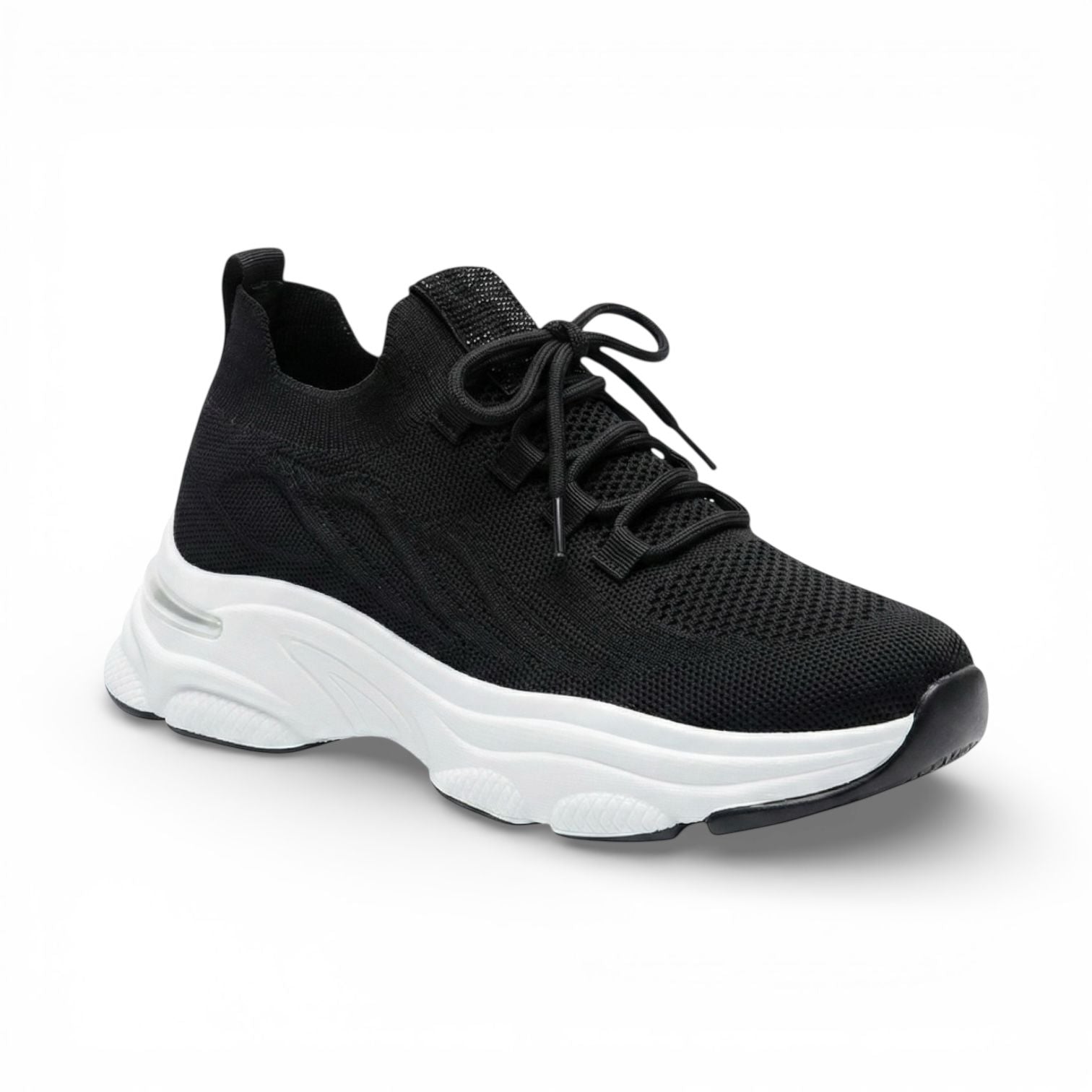 Sabine Black Crystal Knit Sneaker