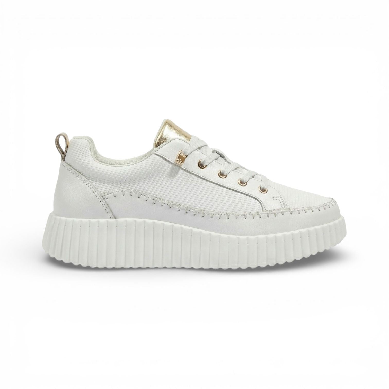 Aria White Leather Platform Sneaker